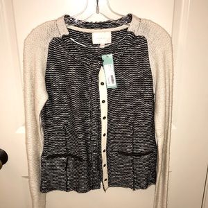 Skies are Blue black and white knit jacket. Size Small. New with tags!!!!